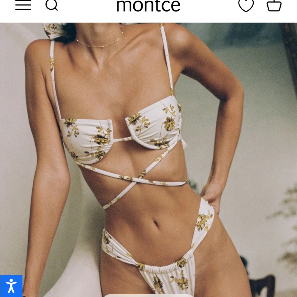 Montce Gold and White Bikini with Filigree Design size M
Top size L bottom